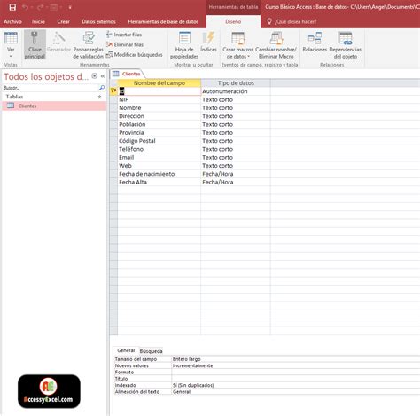 Microsoft Access Curso B Sico Clientes Mejorando La Tabla Access
