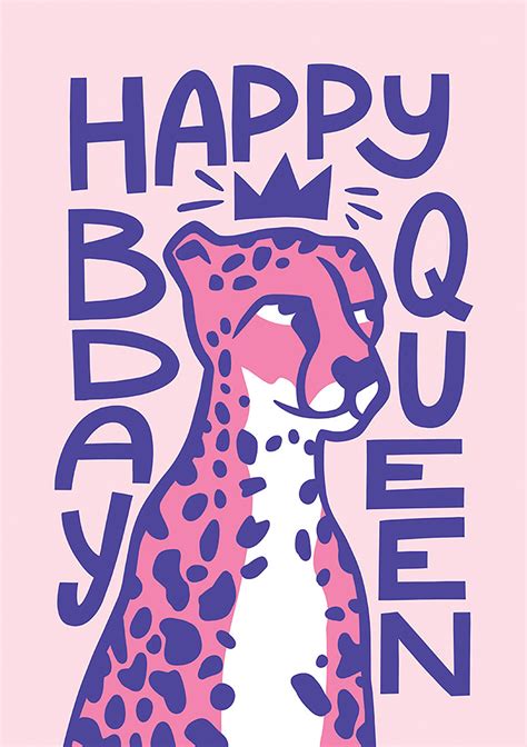 Happy Bday Queen Cute Birthday Card Palpack