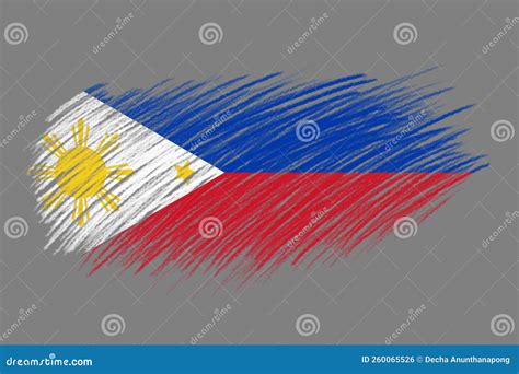 D Flag Of Philippines On Style Brush Stock Illustration Illustration