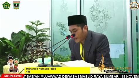 Muhamad Nurhuda BALI Tilawah Dewasa MTQ Nasional XXVIII 2020 SUMBAR