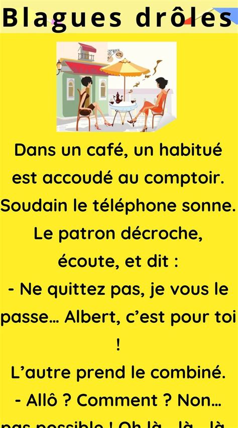 Dans Un Caf Un Habitu Est Accoud Au Comptoir Soudain Le T L Phone