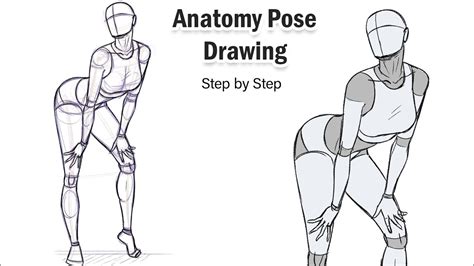 How To Draw Anatomy Pose Step By Step Figure Drawing Practice Youtube