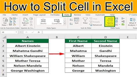 How To Split A Cell In Excel Split One Cell Into Two Parts How To