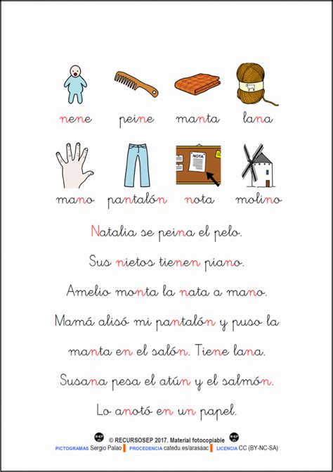 Cartilla Lectura Recursosep Letra N Hoja Lectura De My XXX Hot Girl