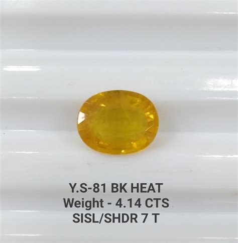 Astrology Cg Bangkok Yellow Sapphire Oval Mix Facited Lot Ct