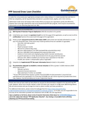 Fillable Online Ppp Second Draw Application Guidance For Irs Form