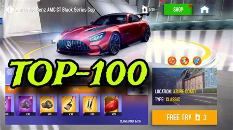 Asphalt 8 Mercedes Benz AMG GT Black Series Cup Azure Coast Top 100