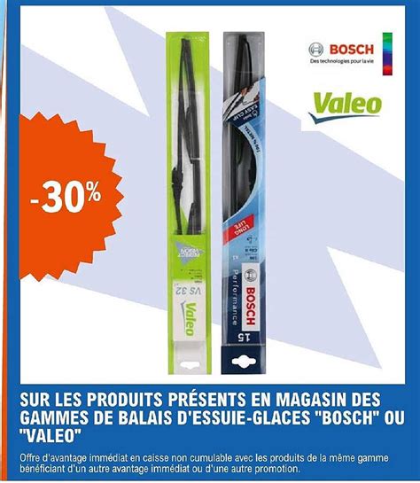 Promo Des Gammes De Balais D Essuie Glaces Bosch Ou Valeo Chez E