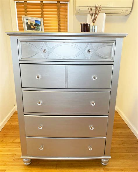 How To Paint A Metallic Dresser - Double Arrow Designs