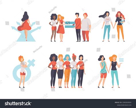 Man Woman Equal Right Gender Equity Stock Vector Royalty Free