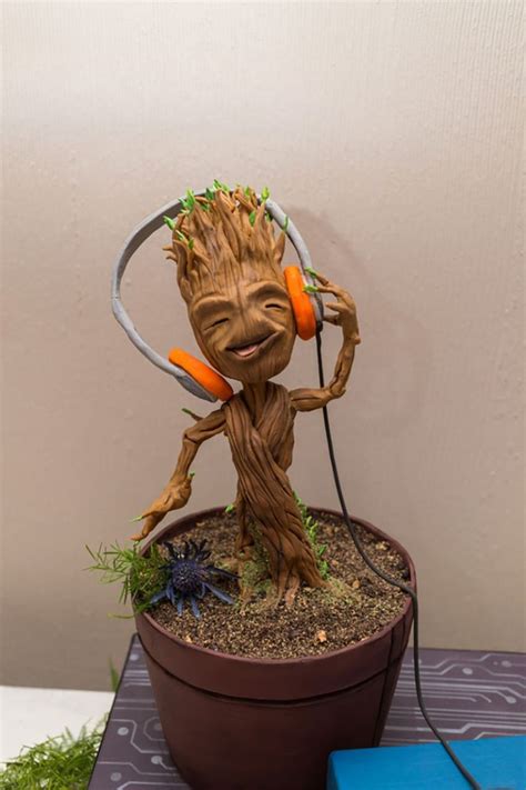 A Baby Groot Cake A Guardians Of The Galaxy Wedding Shoot Baby Groot