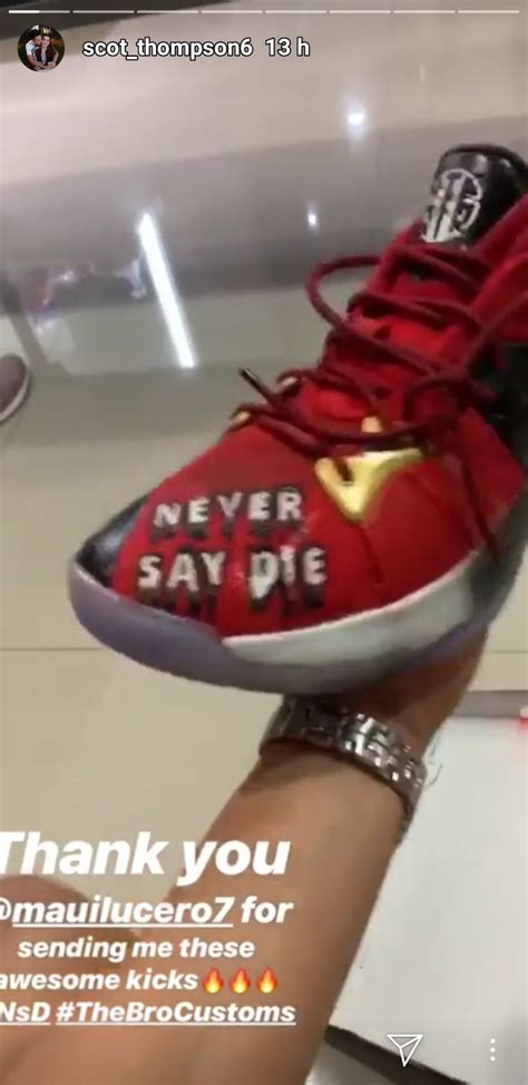 LOOK: Scottie Thompson rocks Ginebra-customized kicks | FASTBREAK.com.ph