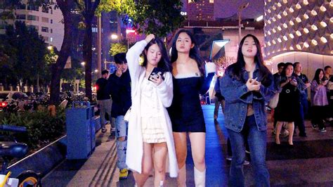 4K街拍深圳酒吧街 熱鬧商圈 万科廣場夜生活場景 Nightlife Shenzhen China Bar Street Walking