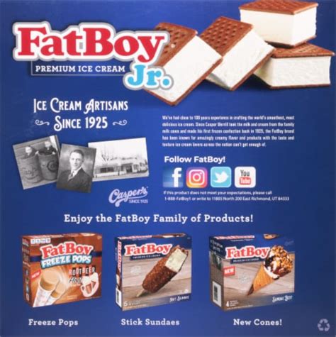 Fat Boy® Jr. Mini Vanilla Ice Cream Sandwiches, 18 ct - QFC