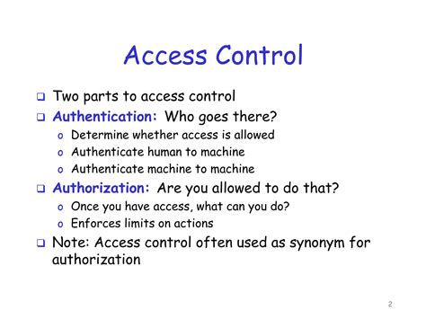 Access Control authentication and authorization .pptx