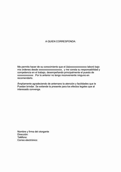 50 Formatos Carta De Recomendacion Laboral