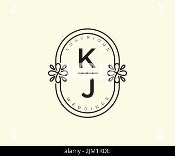 Initial Letter KJ Logo Hand Drawn Signature Style Logo Minimal