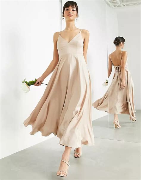 Champagne Bridesmaid Dresses Satin Bridesmaid Dresses Bridemaid Dress Wedding Dresses