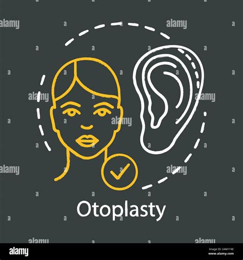 Otoplasty Chalk Icon Cosmetic Ear Surgery Surgical Reshaping Ear