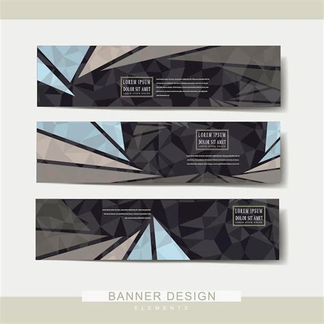 Diseño de conjunto de plantillas de banner moderno Vector Premium