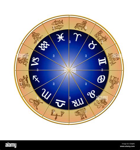 Ruota Di Astrologia Con Tutti E I Segni Dello Zodiaco Foto Stock Alamy