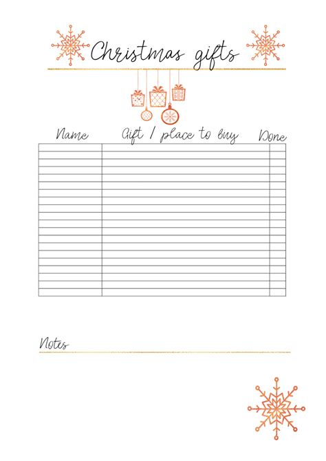 Free printable Christmas shopping list | Miss Mental