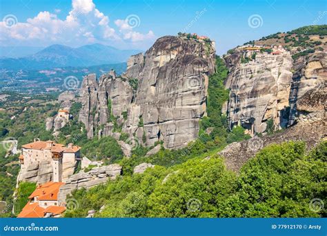 Monastery Of Meteora Plain Of Thessaly Greece Stock Photo Image Of