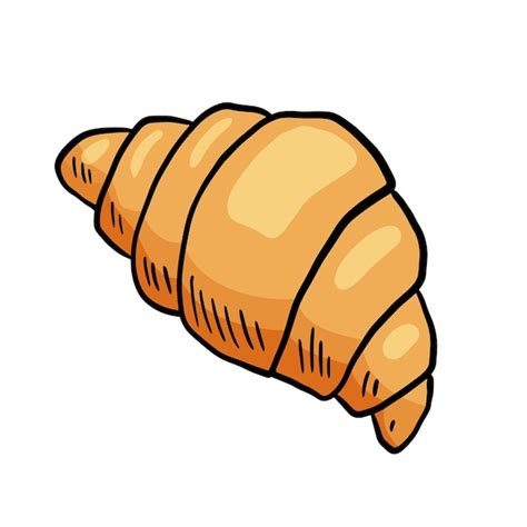 Premium Vector Hand Drawn Croissant Isolated On White Background Food