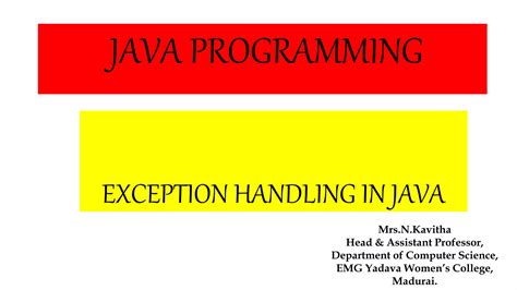 Exception Handling In Java Ppt