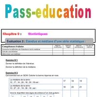 Étendue et médiane dune série statistique 4ème Evaluation bilan