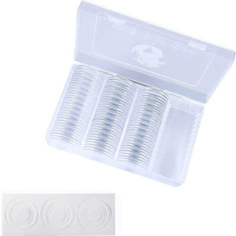 MUDOR 41 Mm Coin Holder 60 Pieces Silver Dollar Coin Capsules With