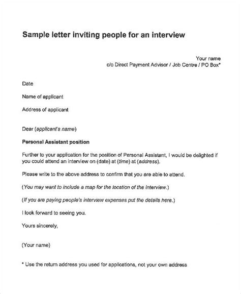 Application Letter For Job Interview