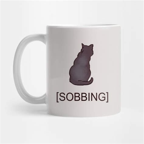 sad crying sobbing corner black cat with subtitle meme - Cat Memes - Mug | TeePublic