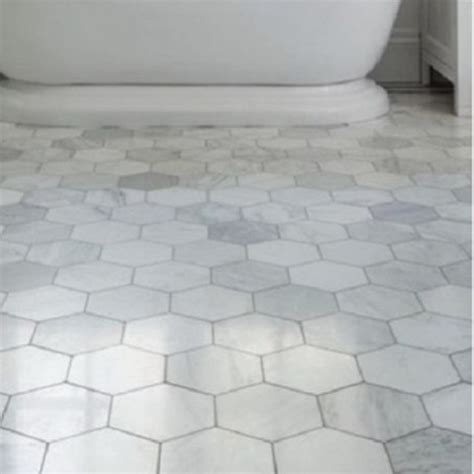 Carrara Marble Hexagon Tile Floor Flooring Ideas