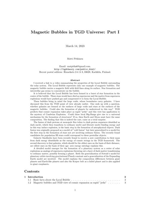 PDF Magnetic Bubbles In TGD Universe Part I