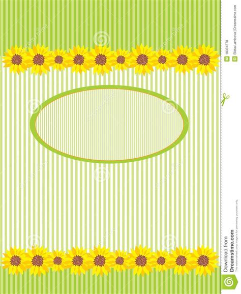 De Kaart Van Zonnebloemen Vector Illustratie Illustration Of