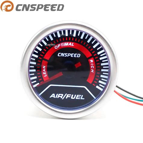 CNSPEED 52mm 12V Car Auto Air Fuel Ratio Gauge Smoke Lens White Led