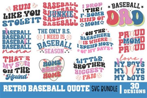 Retro Baseball Quote Svg Bundle Graphic By Designhub Creative Fabrica