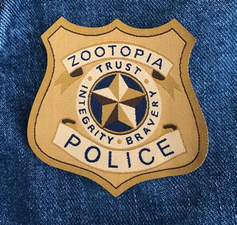 Zootopia Police Badge Patch ZPD Police Zootopia Patch | Etsy