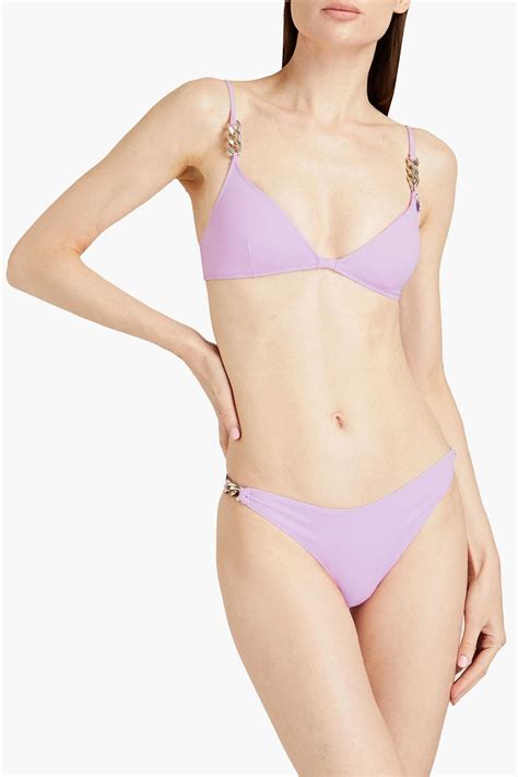 STELLA MCCARTNEY Chain Embellished Triangle Bikini Top THE OUTNET