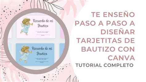 Cómo HACER Tarjetas de Recuerdo para BAUTIZO en Canva FÁCIL y