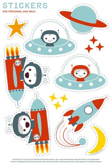 Free Printable Space Stickers By Lotta Bruhn Paper Crave