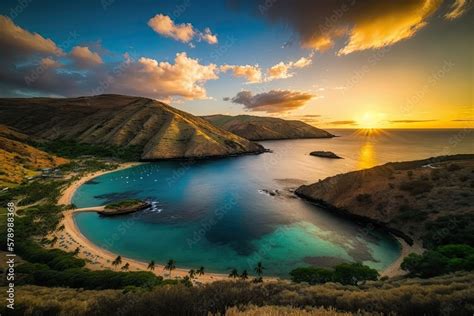 Sunrise Over The World Famous And Popular Place Hanauma Bay In