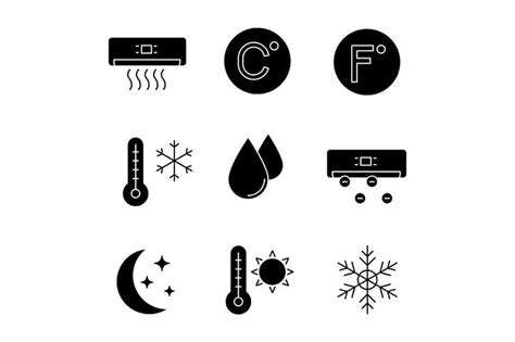 Air Conditioning Glyph Icons Set En