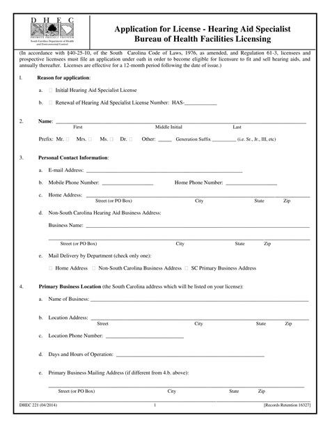 Form Dhec 221 Fill Out Printable PDF Forms Online