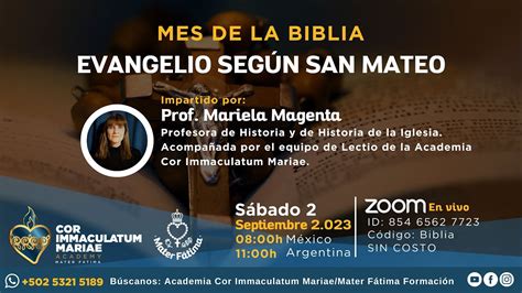 Mes de la Biblia Evangelio Según San Mateo 2 de septiembre de 2023