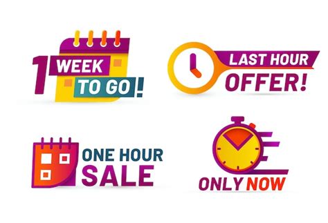 Premium Vector Sale Countdown Badges Last Minute Offer Banner One Day