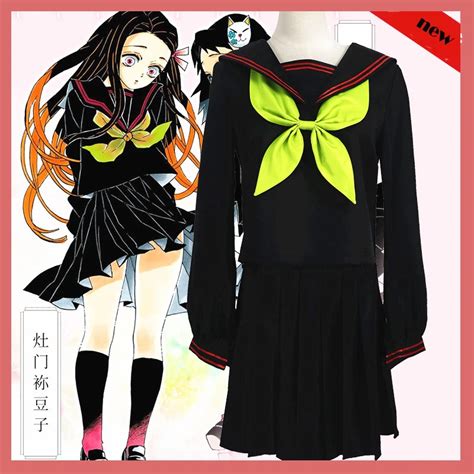 Disfraz De Demon Slayer Para Mujer Uniforme Escolar De Anime Kimetsu