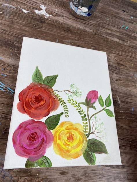 How To A Rose - Easy & Simple - Step By Step Painting | Flower painting ...