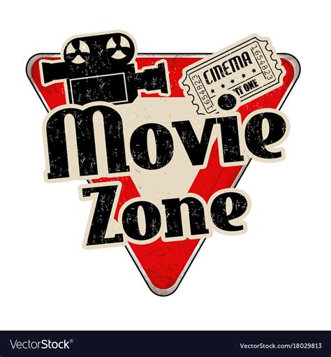 Movie Zone Vintage Rusty Metal Sign Royalty Free Vector